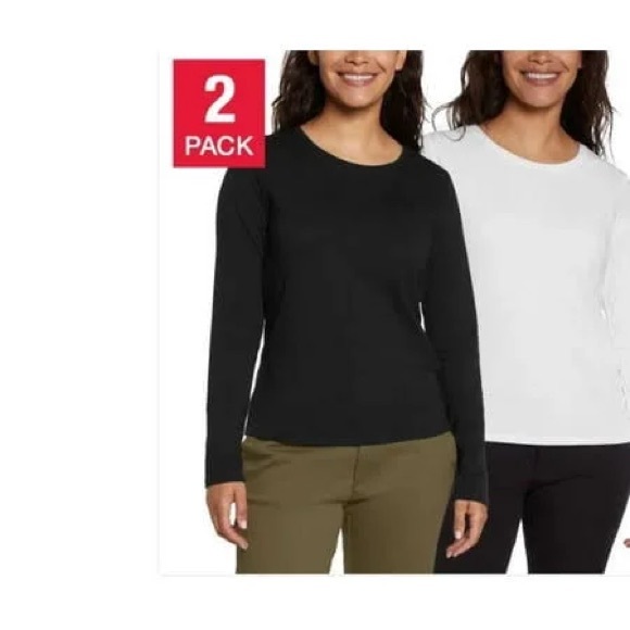 NWT Banana Republic Ladies' Long Sleeve Tee, 2-pack Size Extra Large - Picture 1 of 6